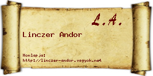 Linczer Andor névjegykártya