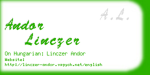 andor linczer business card